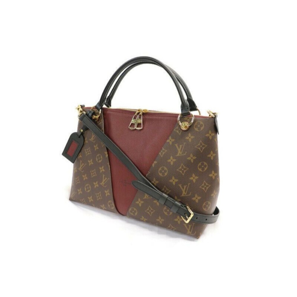 LOUIS VUITTON - Monogram Canvas Brown & Burgundy V TOTE MM Shoulder Bag